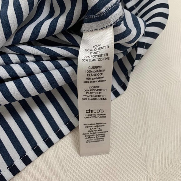 Chico's Veritcal Striped Blouse Top - Picture 8 of 12